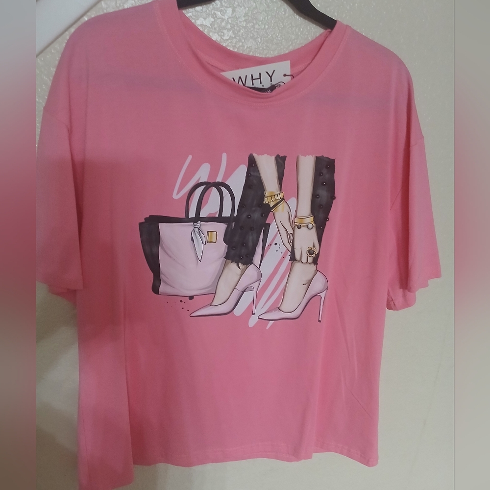 Pink Graphic Fashion T-Shirt